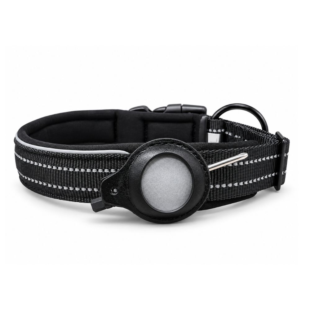Collar Ivienx Con Soporte Airtag Color Negro Talla L