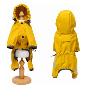 Impermeable Con Capucha Cheepet Reflectante Talla L Amarillo